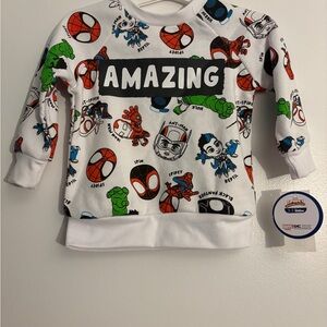 Marvel Kids Sweatshirt - White with Red, Blue, Green